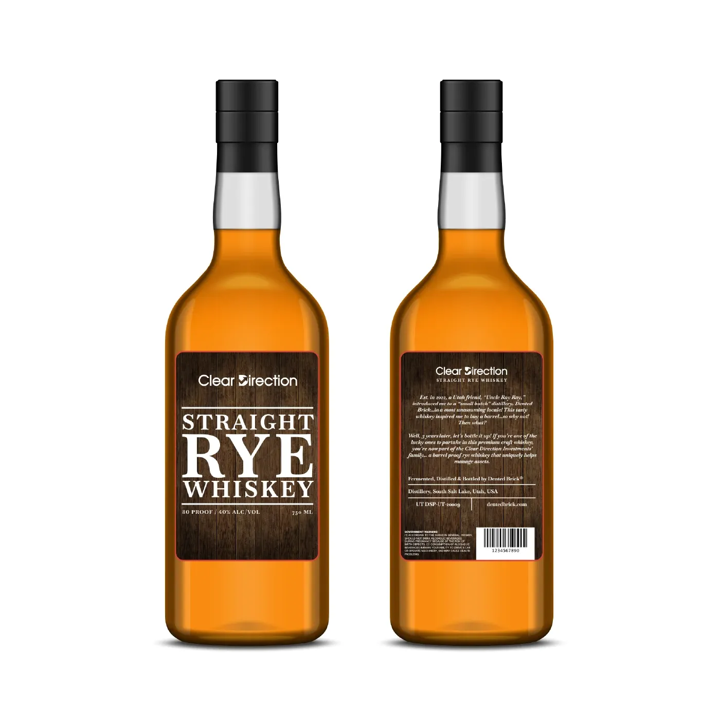 Clear Direction custom whiskey label design