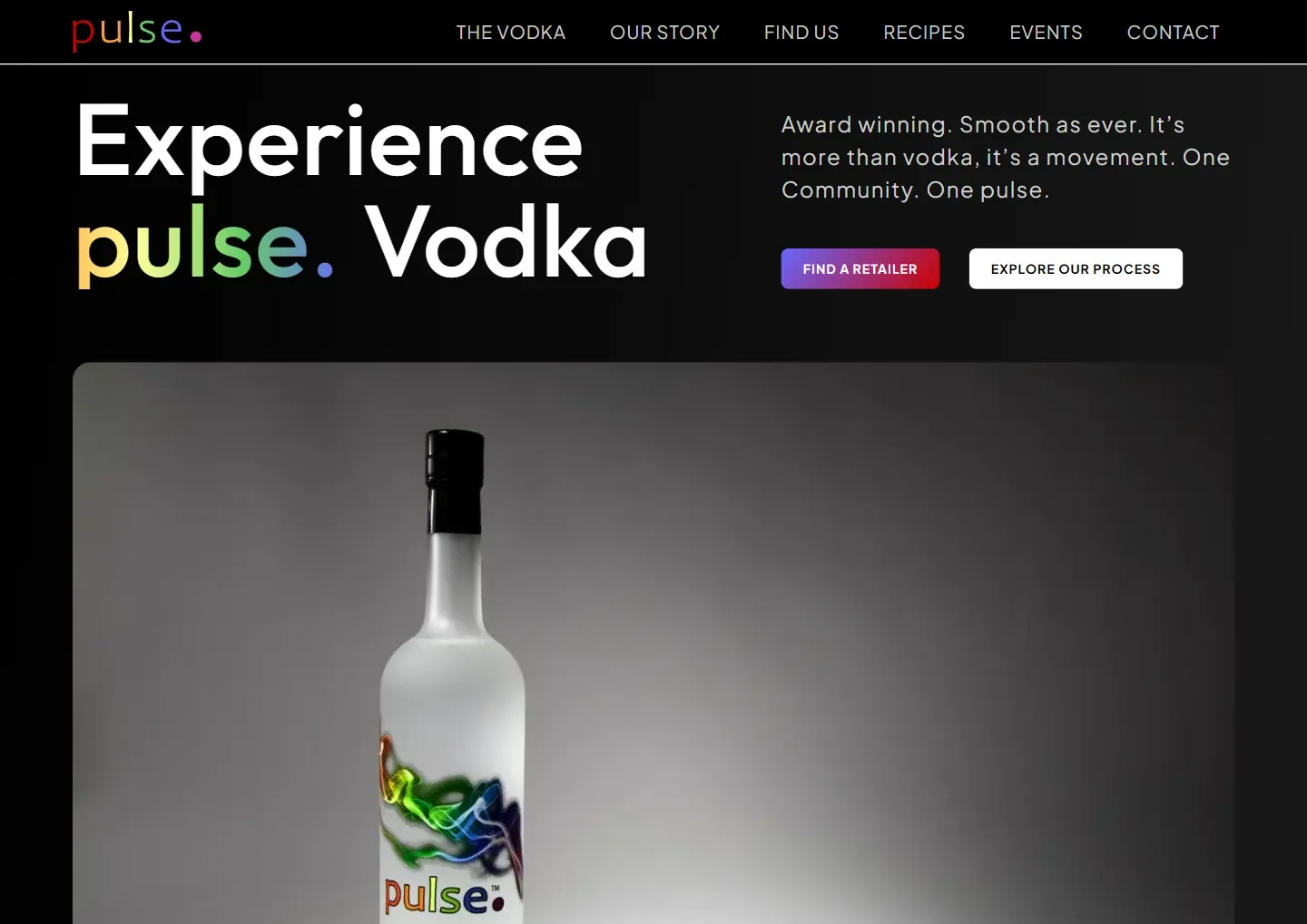 Pulse Vodka website redesign with store locator, built by Beyond Your Branding
