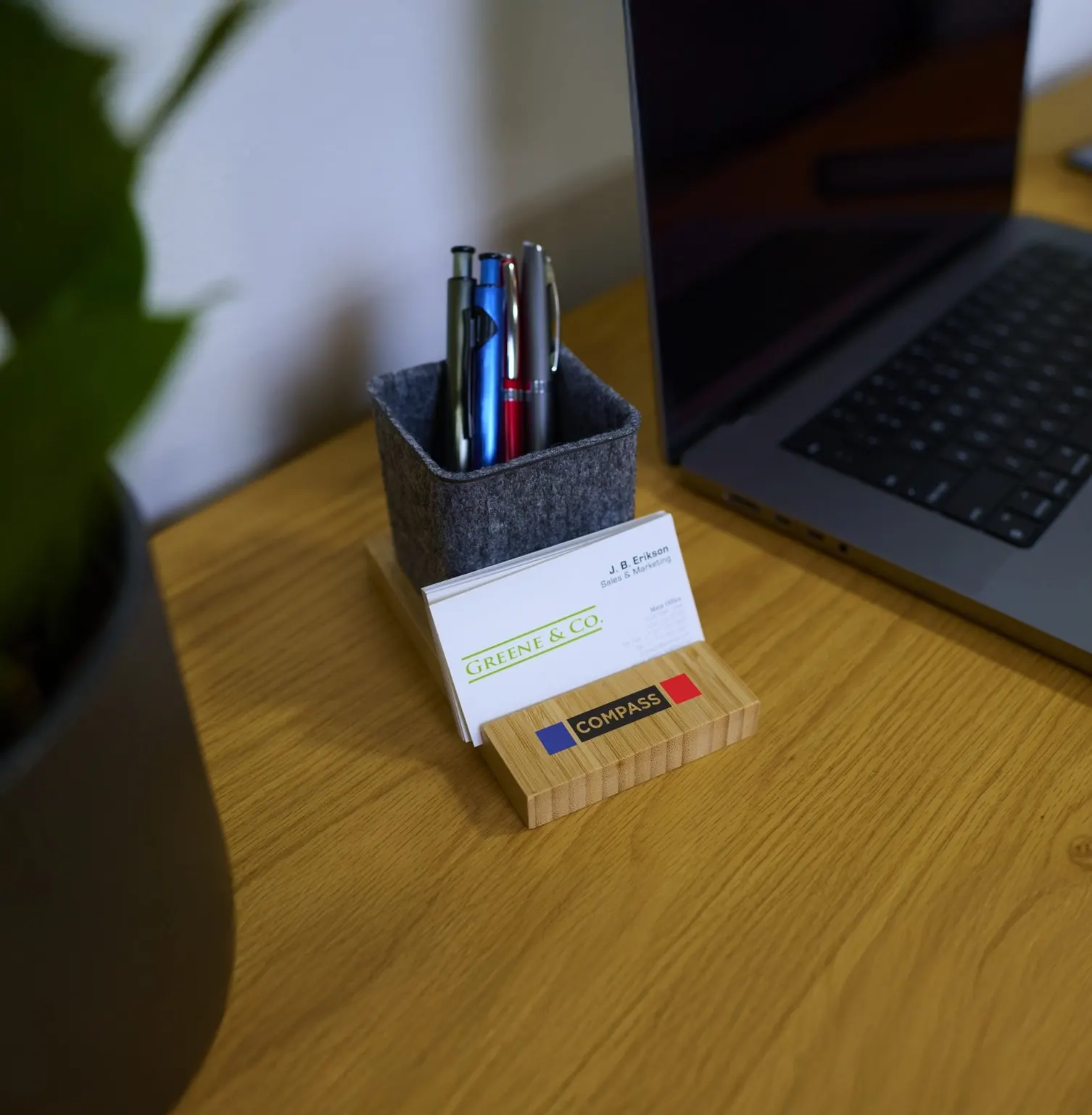 Renton Felt & Bamboo Pen/Device/Card Holder