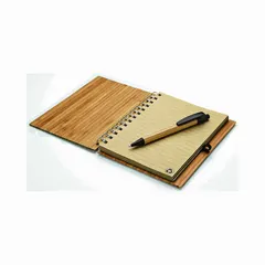 Albany Bamboo Notebook and Pen detail