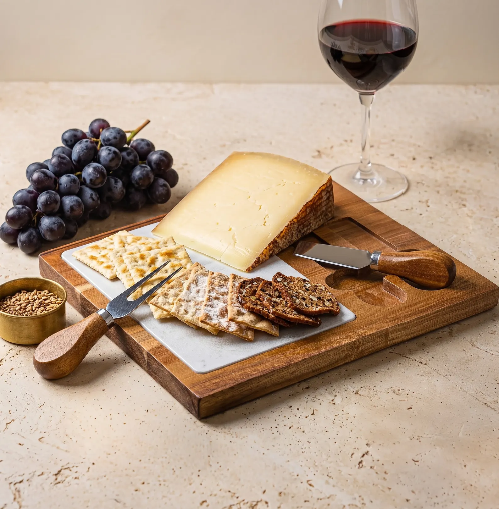 Carson 4⁠-⁠Piece Acacia Wood Cheese Set
