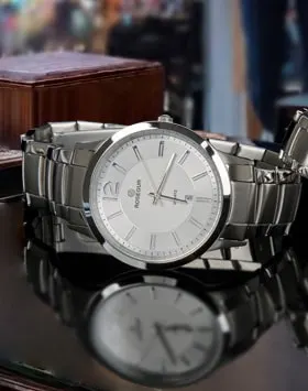 His Silver Bracelet Watch
