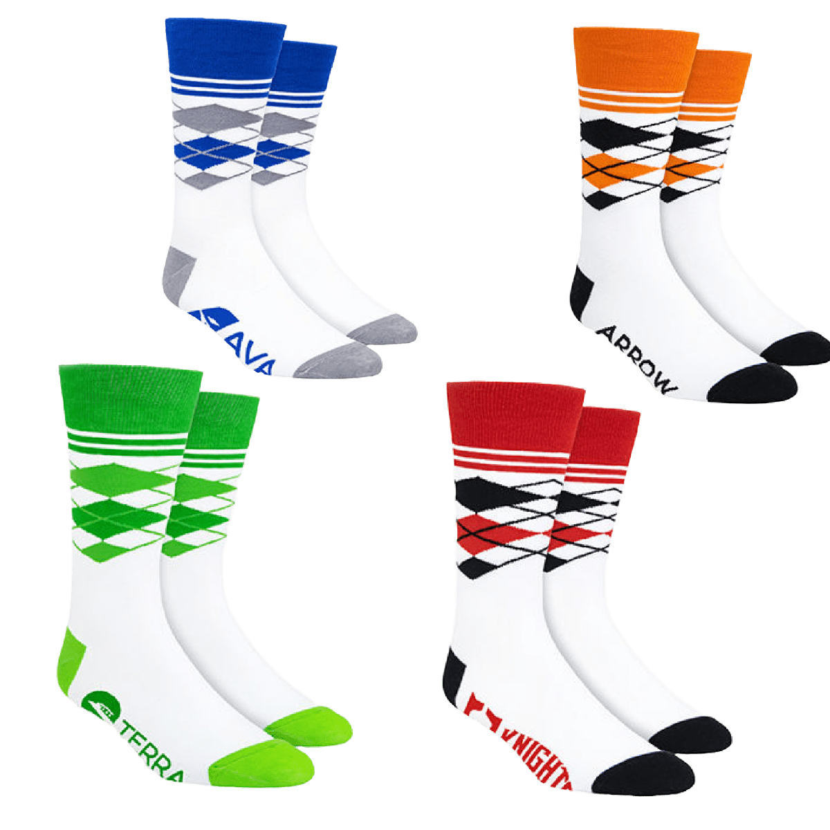 golf tournaemnt socks with logo knitted