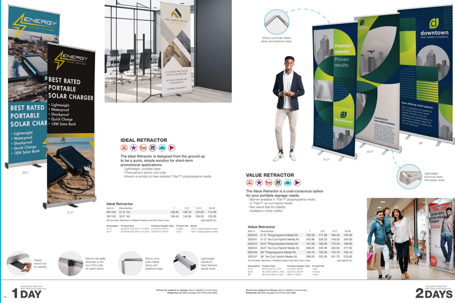 retractible banners catalog